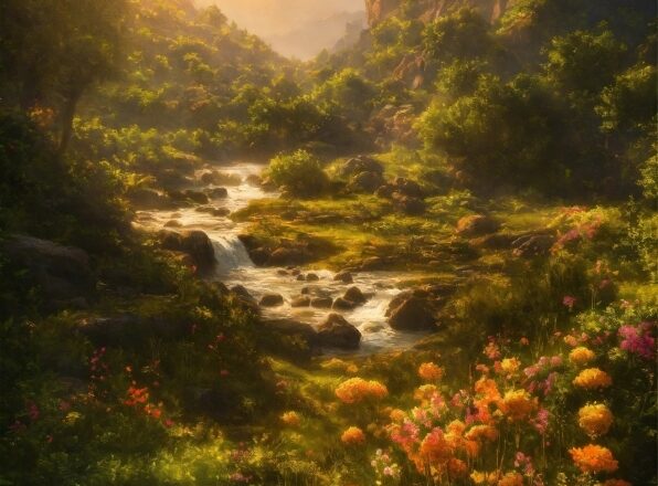 Water, Flower, Cloud, Plant, Mountain, Sky