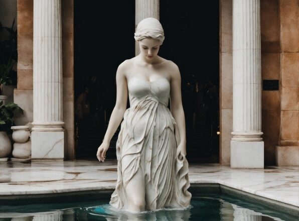 Water, Photograph, Building, Sculpture, Statue, Art