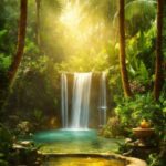 Water, Plant, Green, Light, Natural Landscape, Waterfall