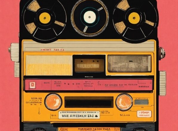 Yellow, Compact Cassette, Electronic Device, Font, Cassette Deck, Rectangle