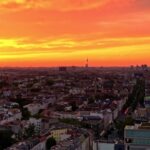 Aerial Stock Footage, Sky, City, Travel, Sunset, Atmosphere