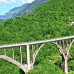 Beautiful Sky Background Video, Steel Arch Bridge, Bridge, Structure, Landscape, River