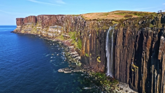 Deep Blue Sky Background Video Download, Cliff, Geological Formation, Coast, Landscape, Sea