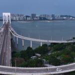 Download Free Video No Copyright, Suspension Bridge, Bridge, Structure, City, Architecture