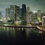 Film Reel Stock Footage, Business District, City, Waterfront, Skyline, Cityscape