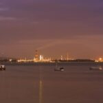 Free Nature Footage, Waterfront, Pier, City, Sky, Night