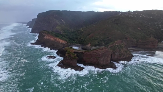 Free To Use Stock Footage, Promontory, Geological Formation, Natural Elevation, Coast, Sea