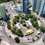 Free Vintage Stock Footage, Intersection, City, Architecture, Aerial, Building