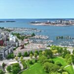 Motion Array Stock Footage, City, Marina, Aerial, Panorama, Waterfront