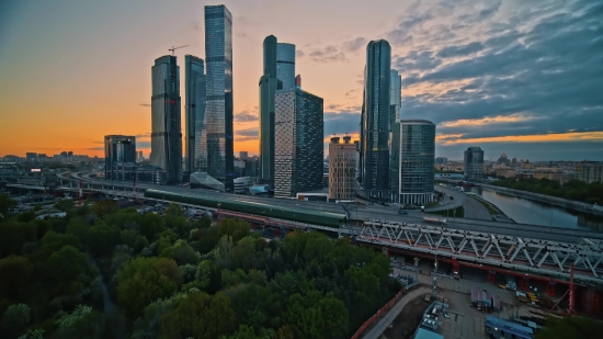 Mountain Stock Footage, Business District, City, Skyline, Skyscraper, Cityscape