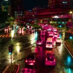 Random Stock Footage, Night, Bumper Car, City, Vehicle, Lights