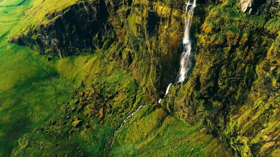 Stock Video Hd, Cliff, Geological Formation, River, Waterfall, Landscape