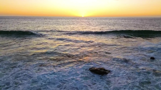 Stock Video High Quality, Ocean, Body Of Water, Sea, Beach, Sunset