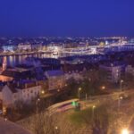 Train Stock Footage, City, Night, Cityscape, Urban, Architecture